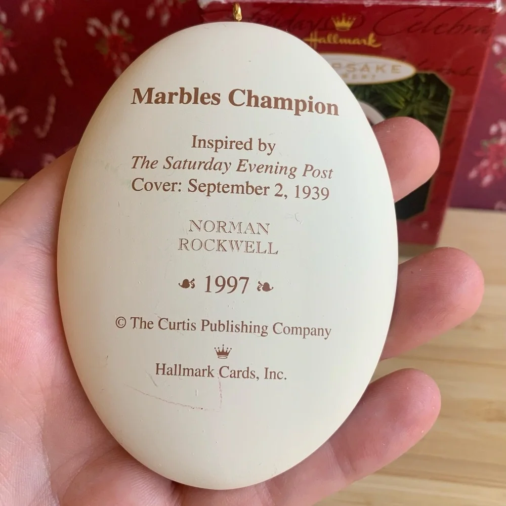 Hallmark Keepsake Ornament * Marble Champion * Norman Rockwell Art